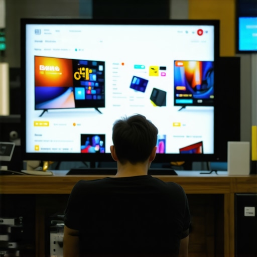 Person comparing different TV deals on a laptop for Black Friday