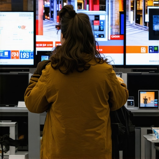 A person browsing multiple TV deals on their laptop and smartphone during Black Friday sale.