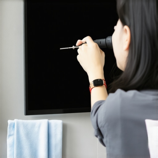Person calibrating and cleaning an OLED TV for optimal performance