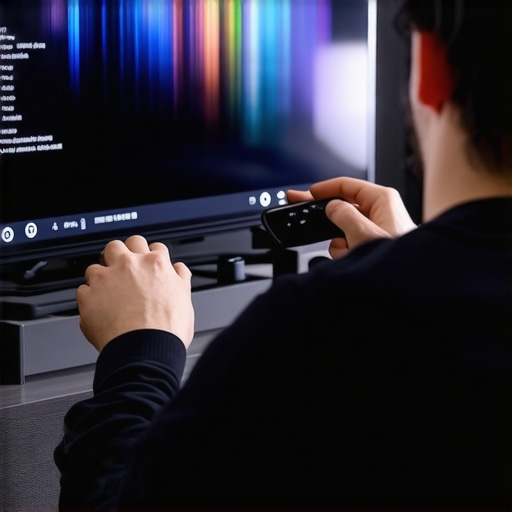 Technician performing firmware update on OLED TV